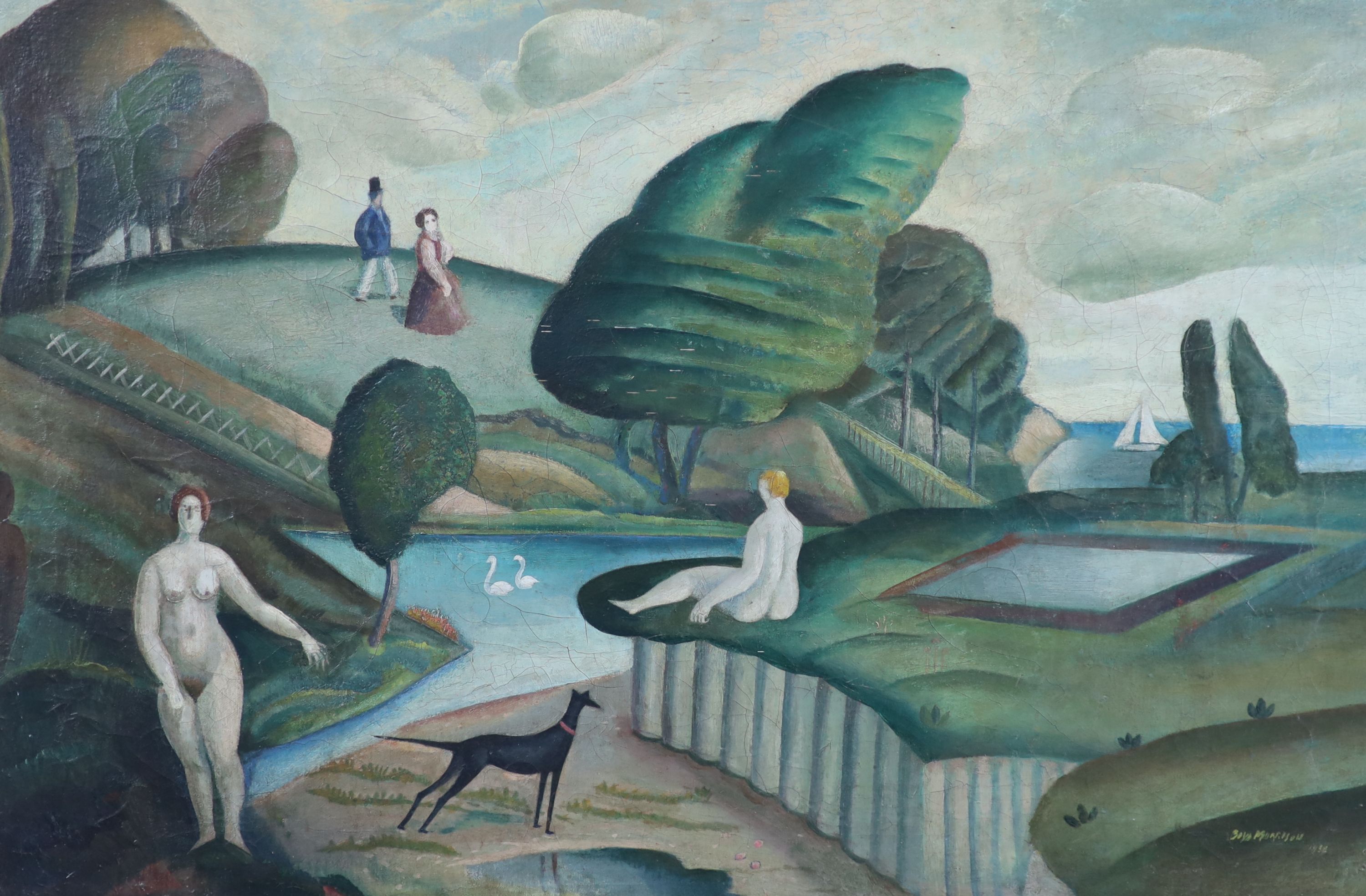 Robert Boyd Morrison (1896-1969), The Bathers, Oil on canvas, 60 x 90cm.